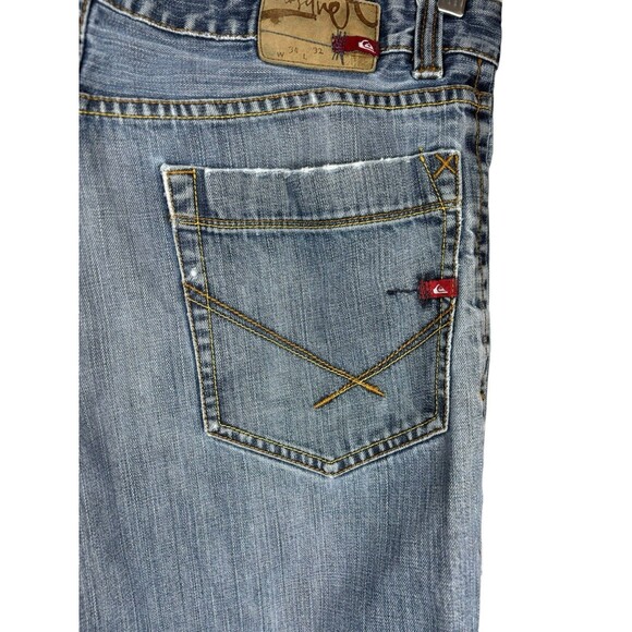 Vintage Quiksilver QuikJean Men’s Relaxed Fit Distressed Jeans 34x32‎ Y2K Skater - Picture 10 of 13